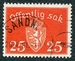 N°027-1937-NORVEGE-ARMOIRIES-25-BRUN/ROUGE 