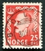 N°0325-1950-NORVEGE-HAAKON VII-25-ROUGE 