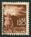 N°0489-1945-ITALIE-FLAMBEAU-1L20-BRUN ROUGE 