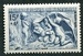 N°0862-1949-FRANCE-BAS RELIEF-L'HIVER-15F+4F-BLEU 