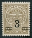 N°0111-1916-LUXEMBOURG-ARMOIRIES-3C S/2C-GRIS/OLIVE 