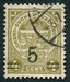 N°0112-1916-LUXEMBOURG-ARMOIRIES-5 S/4C-JAUNE/OLIVE 