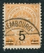 N°0112A-1916-LUXEMBOURG-ARMOIRIES-5C S/7C1/2-JAUNE FONCE 