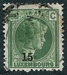 N°0202-1927-LUXEMBOURG-GRDE DUCHESSE CHARLOTTE-15 S/25C-VERT 