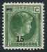 N°0202-1927-LUXEMBOURG-GRDE DUCHESSE CHARLOTTE-15 S/25C-VERT 