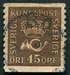 N°0140-1920-SUEDE-EMBLEME DE LA POSTE-45O-BRUN FONCE 