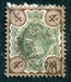 N°0097-1887-GB-REINE VICTORIA-4P-BRUN ET VERT 