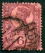 N°0100-1887-GB-REINE VICTORIA-6P-VIOLET SUR ROUGE 