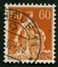 N°0165-1917-SUISSE-HELVETIA-60C-JAUNE BRUN ET BISTRE 
