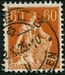 N°0165-1917-SUISSE-HELVETIA-60C-JAUNE BRUN ET BISTRE 