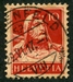 N°0138-1914-SUISSE-GUILLAUME TELL-10C-ROUGE S CHAMOIS 