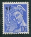 N°0657-1944-FRANCE-TYPE MERCURE SURCHARGE RF-10C-OUTREMER 