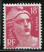 N°0887-1951-FRANCE-MARIANNE DE GANDON-18F-ROSE CARMINE 