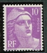 N°0811-1948-FRANCE-MARIANNE DE GANDON-10F-LILAS 