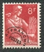 N°108-1953-FRANCE-MOISSONNEUSE-8F-ROUGE BRUN 