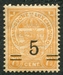 N°0112A-1916-LUXEMBOURG-SURCHARGE 5 S 7C1/2-JAUNE FONCE 