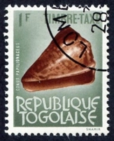N°62-1964-TOGO REP-COQUILLAGES-CONUS PAPILIONACEUS-1F