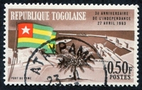 N°0381-1963-TOGO REP-PORT DE LOME ET DRAPEAU-50C