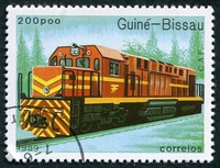 N°0523-1989-G BISSAU-FERROVIAIRES-LOCOMOTIVE DIESEL-200P