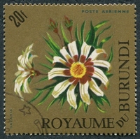 N°030-1966-BURUNDI-FLEURS-GAZANIA-20F