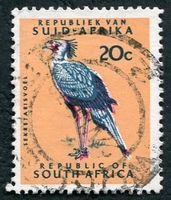 N°0258-1961-AFRIQUE SUD-OISEAUX-SERPENTAIRE-20C