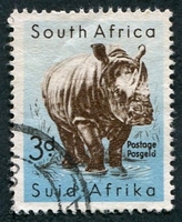 N°0205-1954-AFRIQUE SUD-FAUNE-RHINOCDEROS-3P