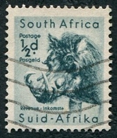 N°0201-1954-AFRIQUE SUD-FAUNE-PHACOCHERE-1/2P
