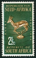 N°0278-1964-AFRIQUE SUD-RUGBY-SPRINGBOK ET BALLON-2C1/2