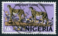 N°287A-1973-NIGERIA-RESERVE D'ANIMAUX-10K