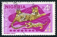 N°182-1965-NIGERIA-FAUNE-LEOPARDS-4P