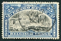 N°057-1910-CONGO BE-CHUTES D'INKISTI-25C-BLEU