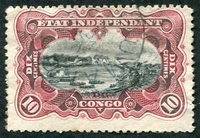 N°019-1894-CONGO BE-CHUTES DE STANLEY-10C-CARMIN