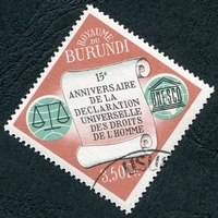 N°0071-1963-BURUNDI-15E ANN DEC DROITS HOMME-3F50