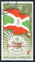N°0030-1962-BURUNDI-ARMOIRIES ET DRAPEAU-4F