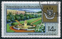 N°0253-1967-BURUNDI-ARMOIRIES ET CAPITALE-14F