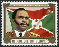 N°0424-1970-BURUNDI-PRESIDENT ET DRAPEAU-7F