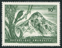 N°0179-1966-RWANDA-OISEAU-PRIONOPS ALBERTI-10C