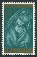 N°0128-1965-RWANDA-NOEL-VIERGE ET ENFANT-10C