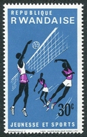 N°0163-1966-RWANDA-SPORT-VOLLEY BALL-30C