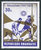 N°0486-1972-RWANDA-SPORT-JO MUNICH-HOCKEY-30C