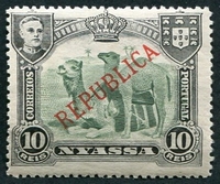 N°054-1911-NYASSA-FAUNE-DROMADAIRES-10R-NOIR ET OLIVE