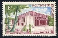 N°014-1960-POLYNESIE-HOTEL POSTES PAPEETE-16F