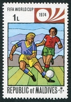 N°0496-1974-MALDIVES-SPORT-COUPE MONDE FOOT MUNICH-1L