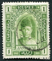 N°099-1908-ZANZIBAR-SULTAN ALI BEN HAMOUD-1R-VERT JAUNE