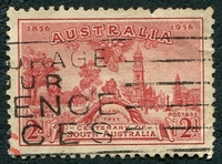 N°0107-1936-AUSTRALIE-ADELAIDE EN 1836 ET 1936-2P-ROUGE