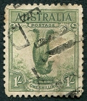N°0088-1932-AUSTRALIE-OISEAU-LYRE-1S-VERT FONCE