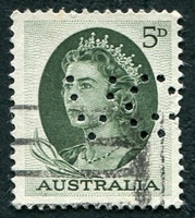 N°0290-1963-AUSTRALIE-ELIZABETH II-5P-VERT