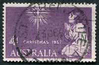 N°0243-1957-AUSTRALIE-NOEL-LE PETIT SAMUEL-4P-VIOLET