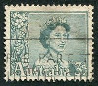 N°0250-1959-AUSTRALIE-ELIZABETH II-3P-VERT BLEU