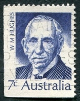 N°0457-1972-AUSTRALIE-CELEBRITES-W.M.HUGUES-7C-BLEU